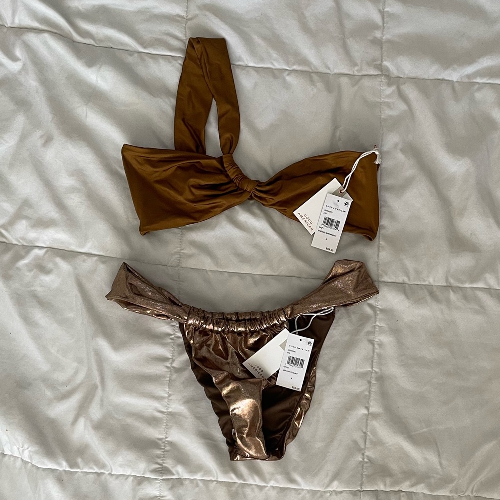 Good American One Should Bikini Brown/Copper Size 4